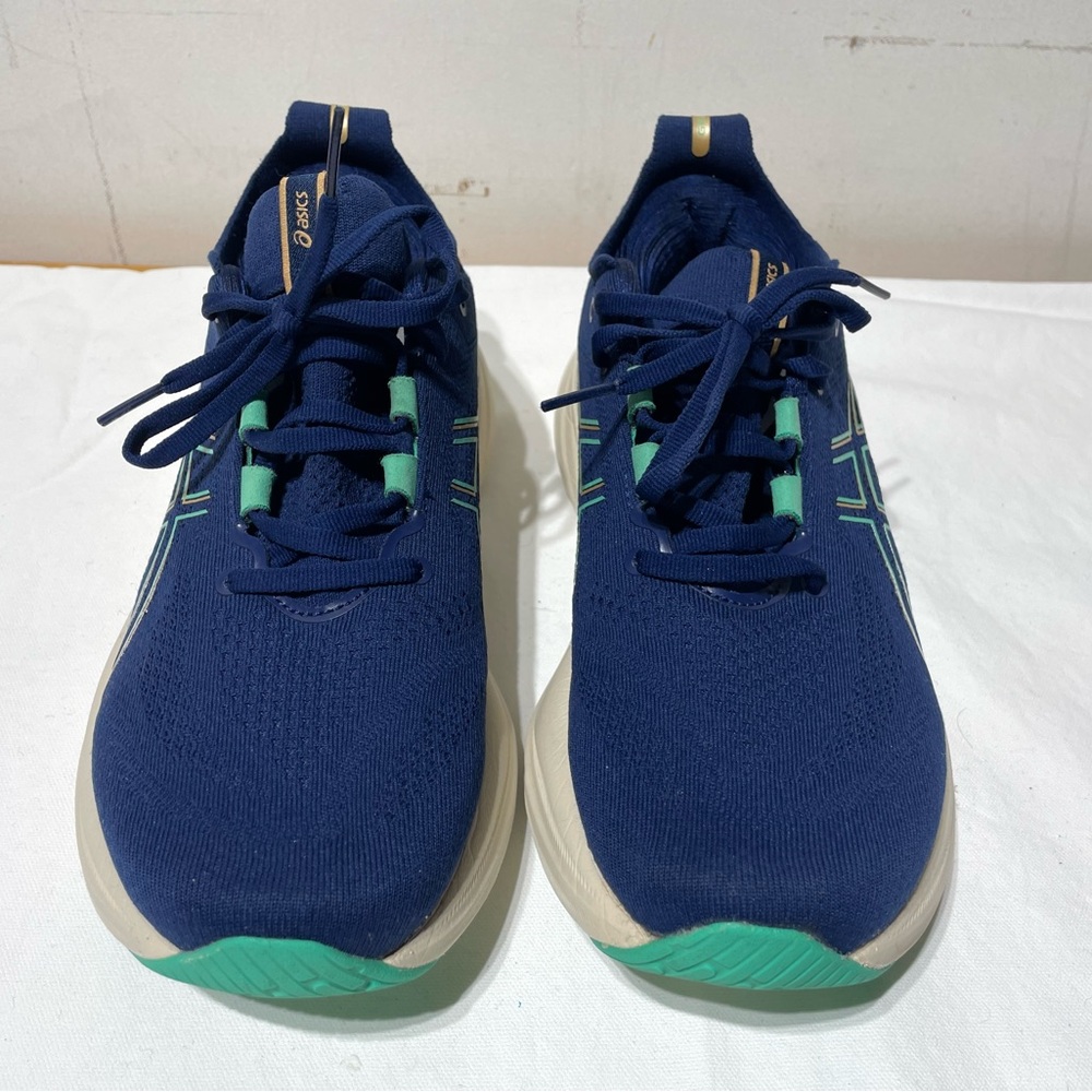 ASICS Womens Gel-Nimbus 26 Size 9 Blue Expanse Aurora Green 1012B601-400 - Picture 4 of 16
